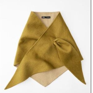 Zara Camel Olive Green Wrap Scarf